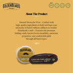 Golden Beards 15ml mustache wax tin and foldable comb set