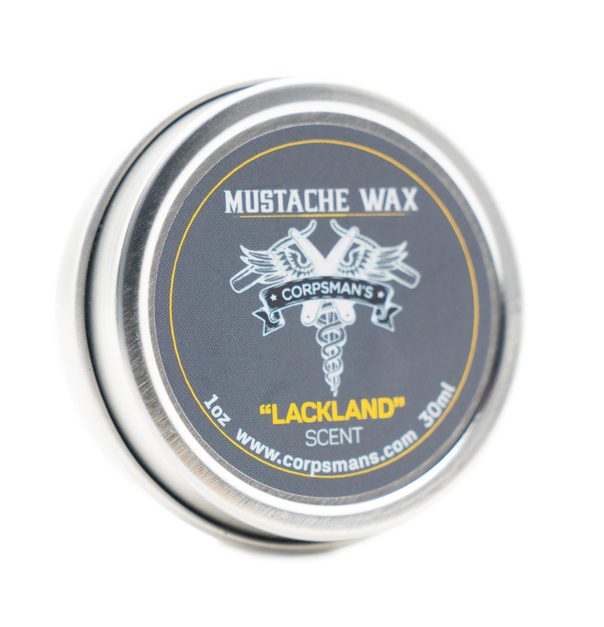 Close up of Corpsman's beeswax mustache wax texture
