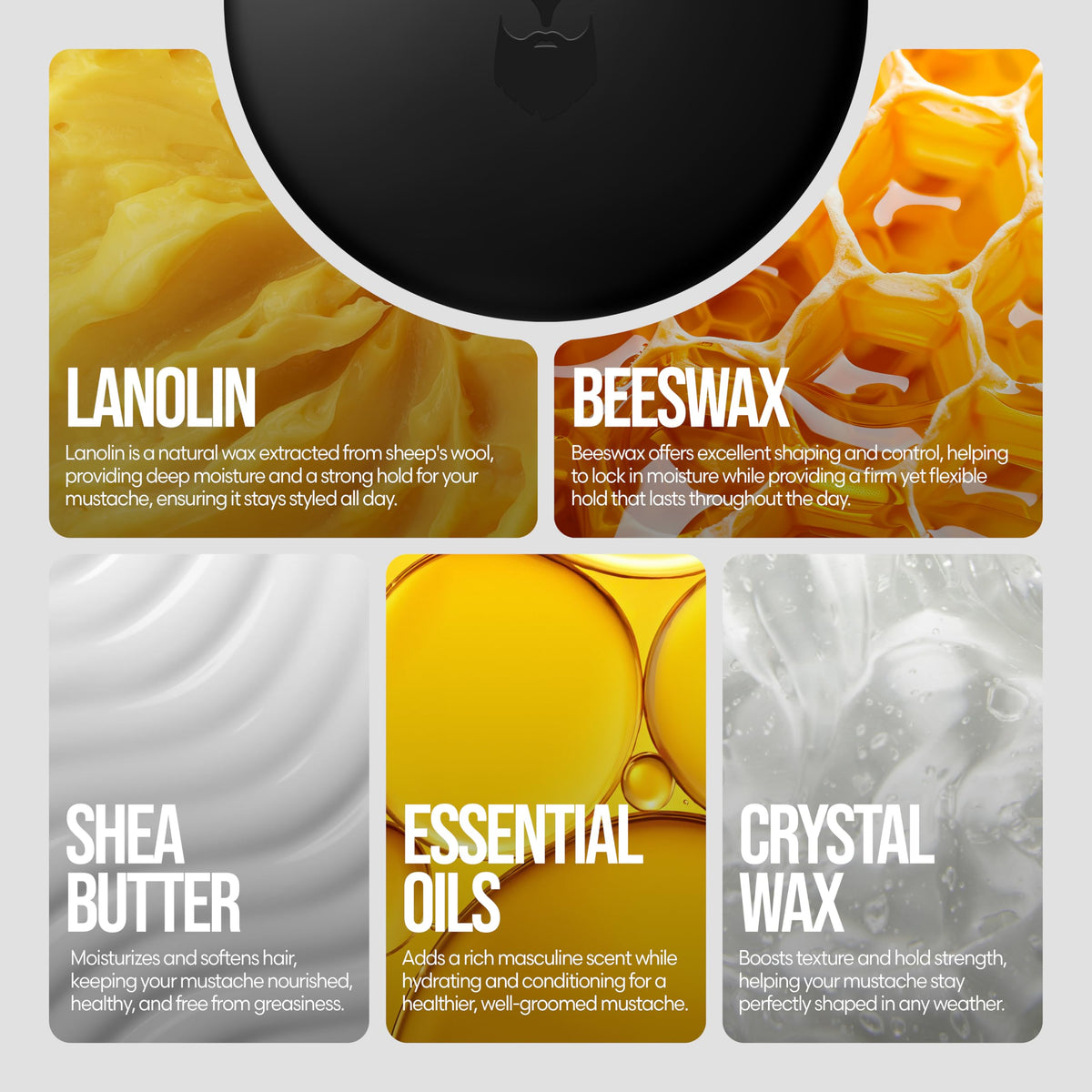 Authentic USA imported beard styling wax for men