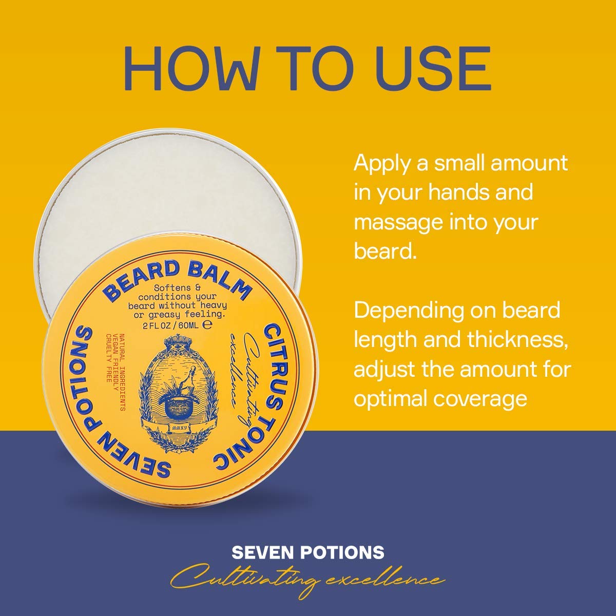 Seven Potions Citrus Tonic beard grooming kit tin