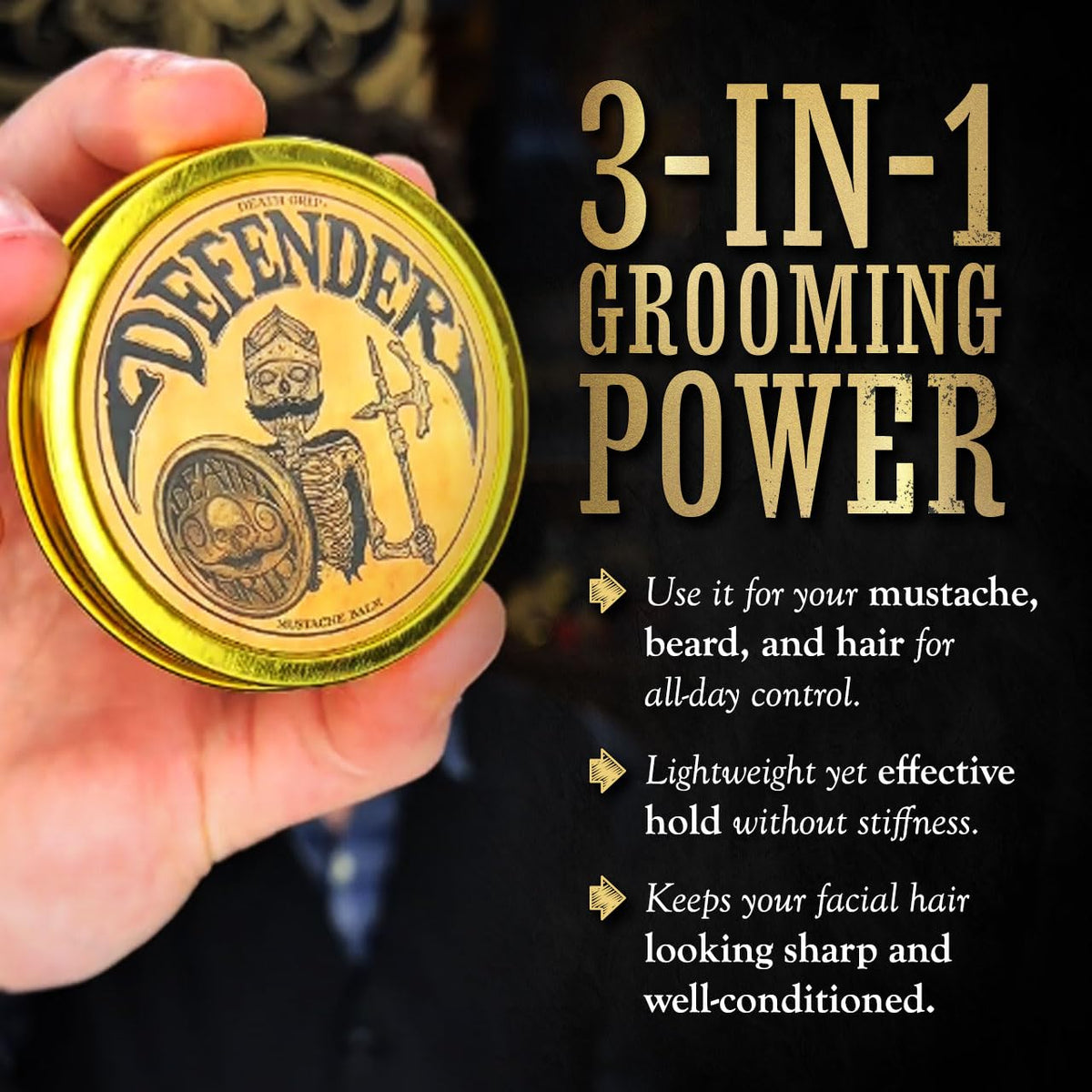 The Vintage Grooming Co natural mustache styling balm 2 fluid ounces