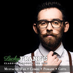 Lucky Franc's heavy hold mustache wax 2 ounce packaging