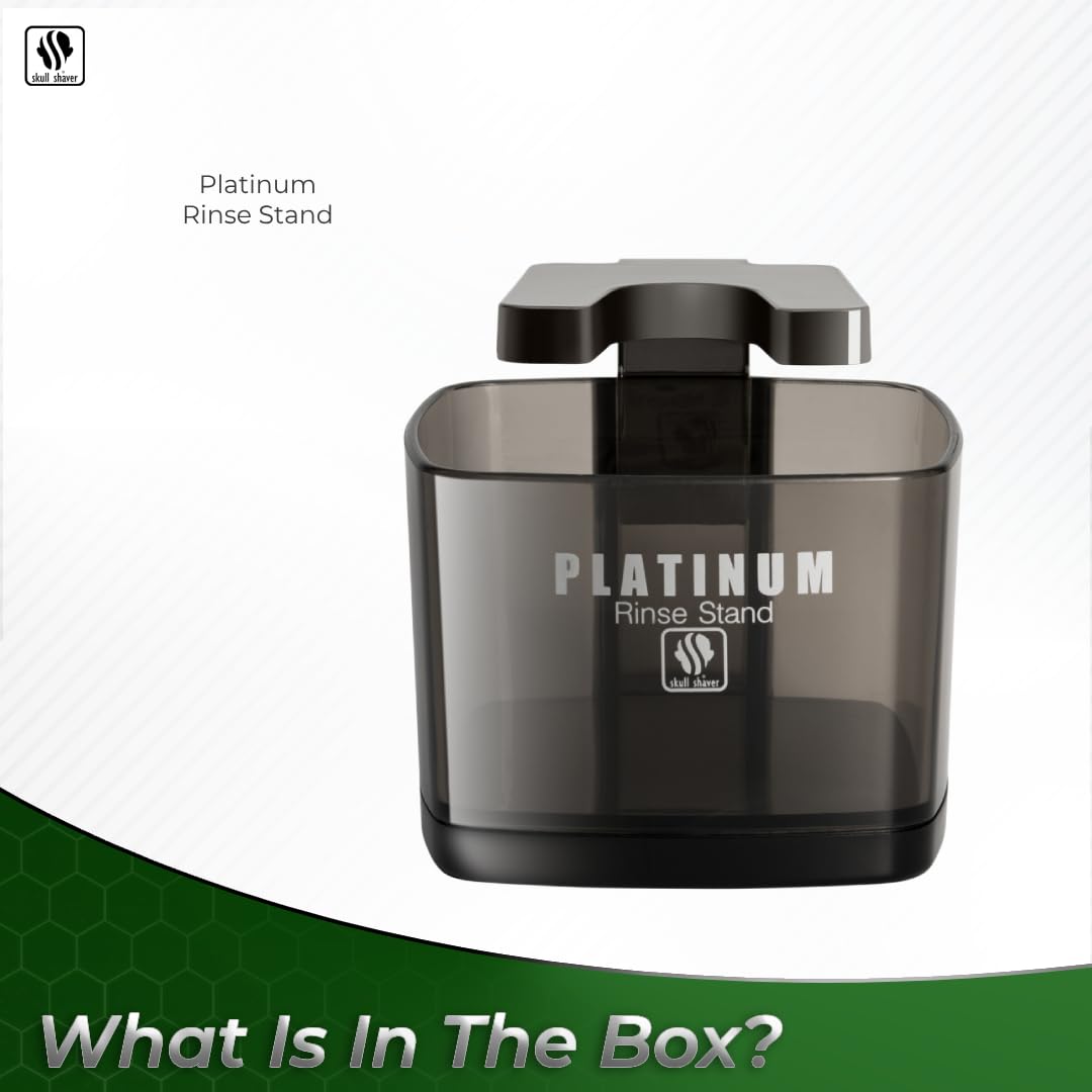 Close-up of the durable cylindrical base structure of the official premium rotary razor cleaning stand.