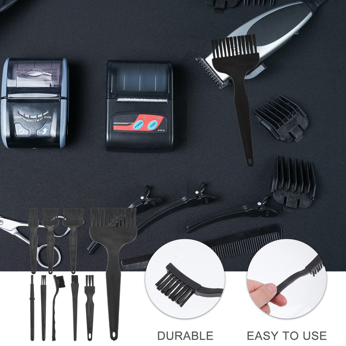 Professional grade shaver and clipper cleaning brush set