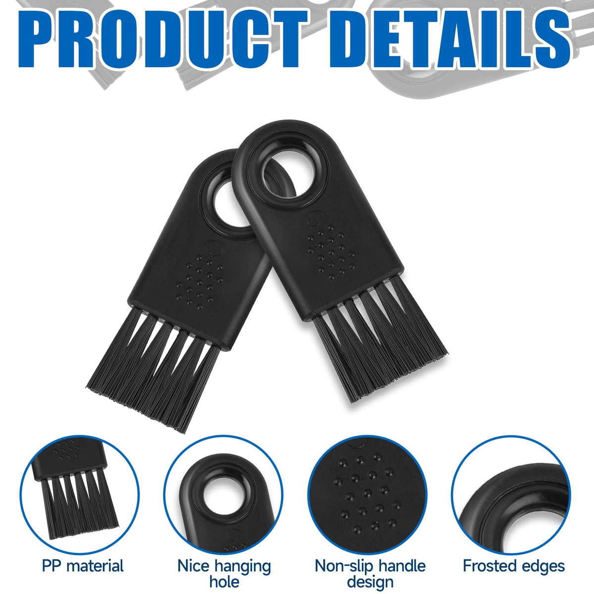 Kalione shaver cleaner brush showing ergonomic handle and lanyard hole