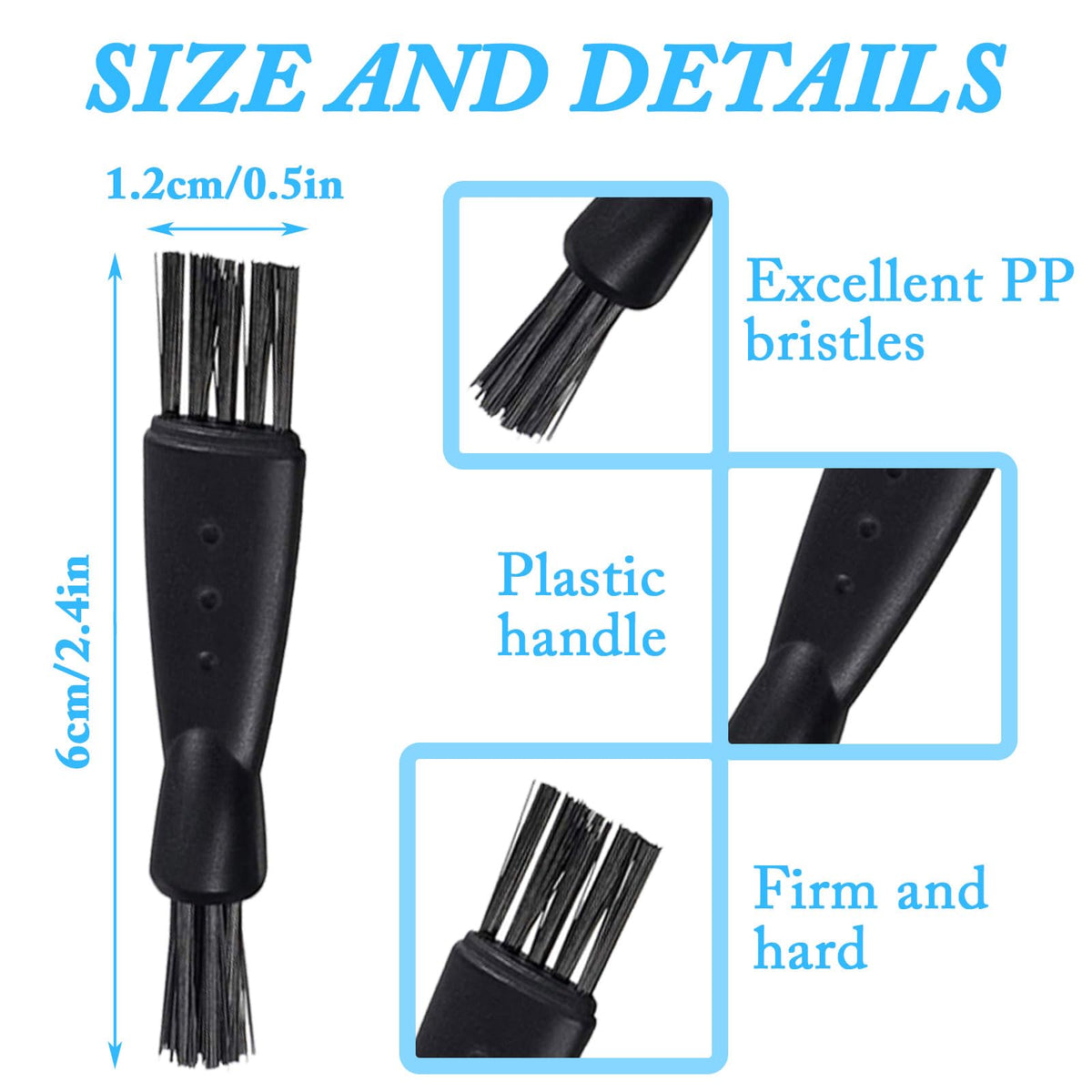 Close up of double-sided nylon bristles on Invoda cleaning brush