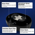Razor rinser demonstrating efficient blade cleaning process