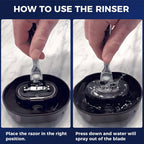 Top view of universal shaver rinse stand for travel