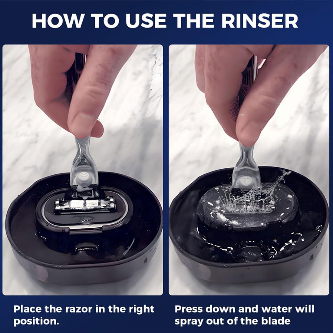 Top view of universal shaver rinse stand for travel