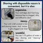 Generic razor cleaning accessory in bathroom setting