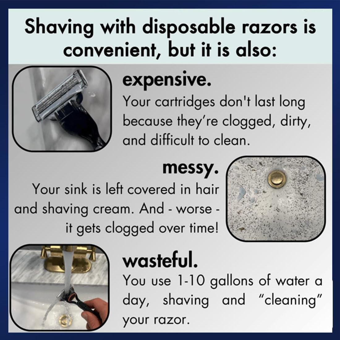 Generic razor cleaning accessory in bathroom setting