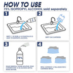 Qons concentrated razor cleaner bottles on white background