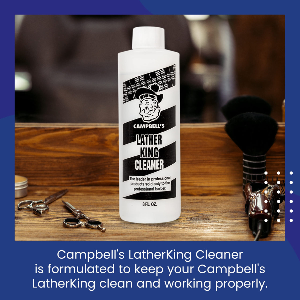 Close up label of Campbell's hot lather machine cleaning solution