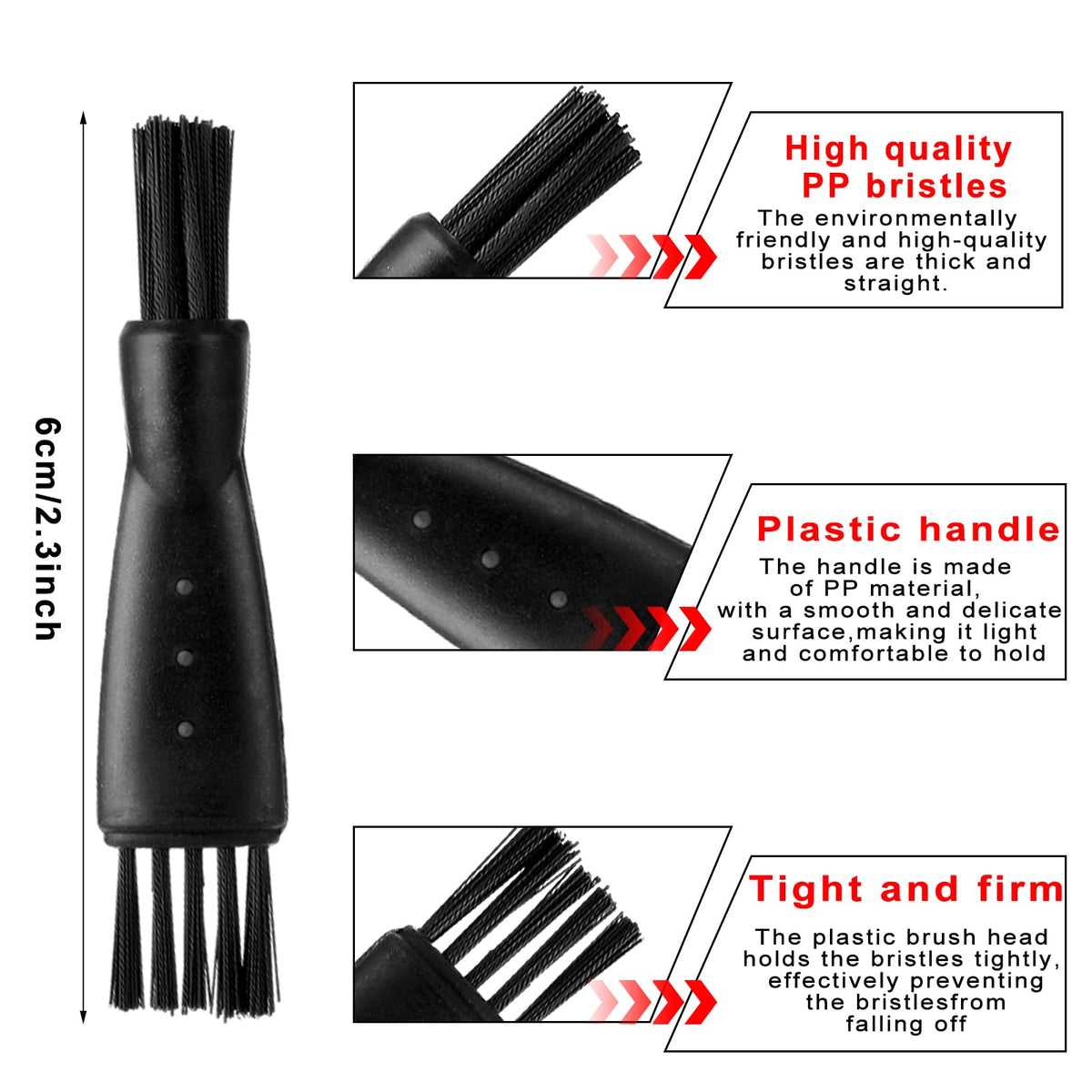 Close up of double sided nylon bristles on Bremorou shaver brush