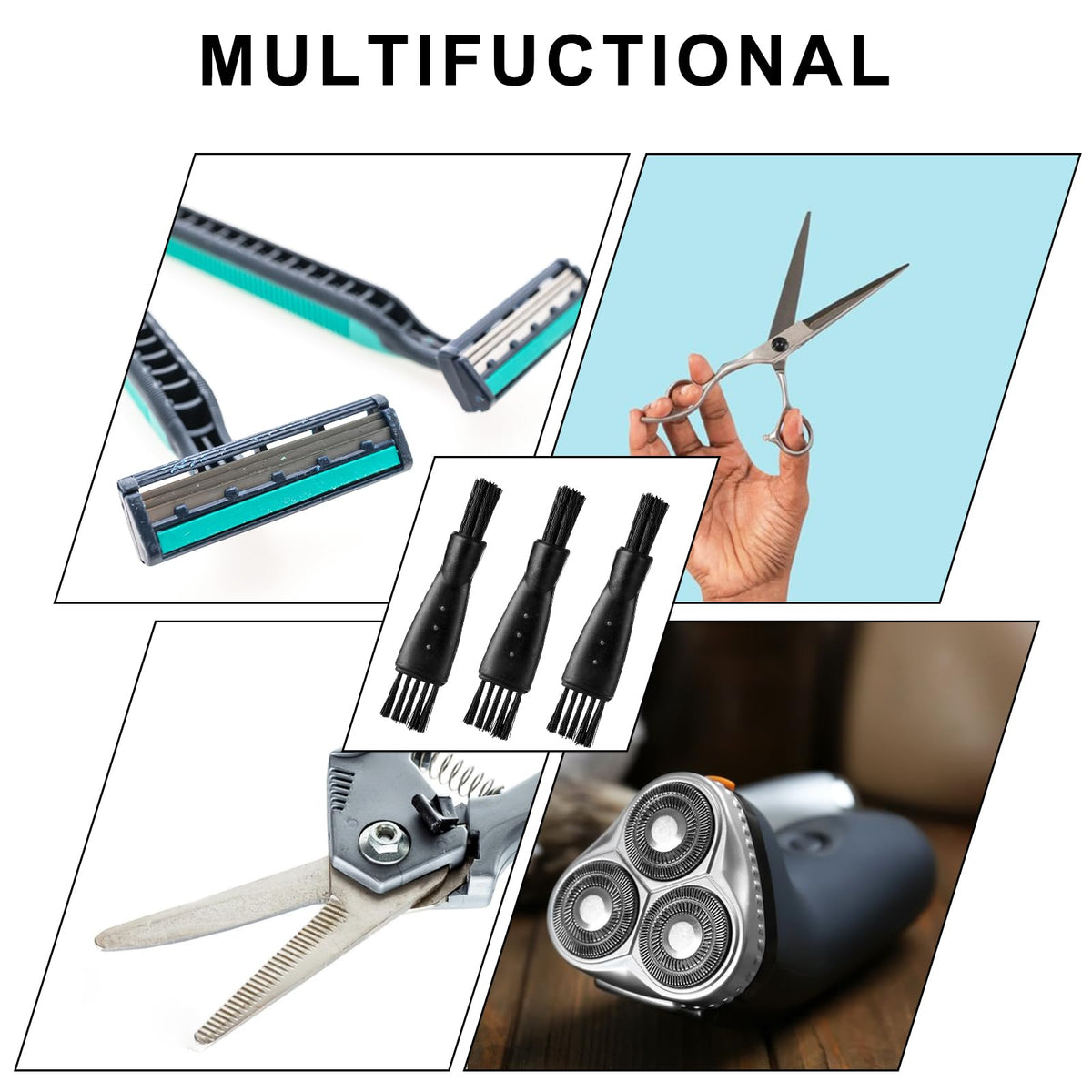 Bremorou cleaning brush being used on an electric hair clipper