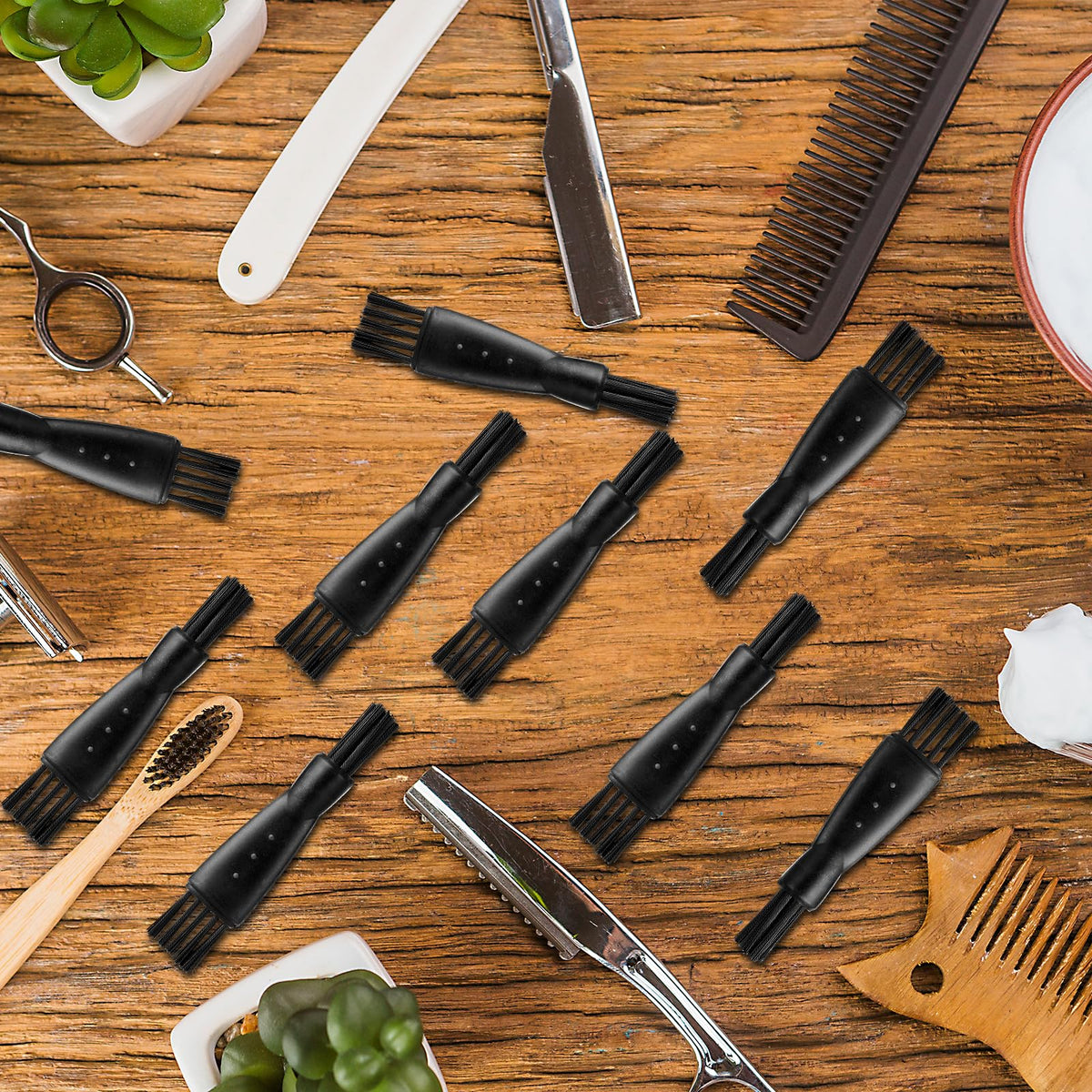 Full set of 20 black electric razor cleaning brushes