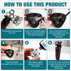 Close up of shaver cleaning brush for grooming devices