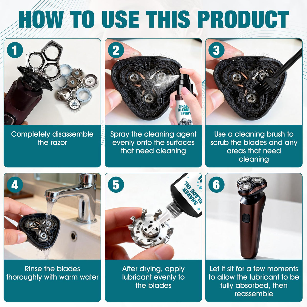 Close up of shaver cleaning brush for grooming devices