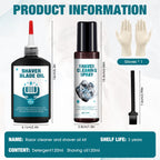 Complete grooming device cleaning set with 120ml fluid