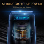 Resnomi shaver smart LCD display showing battery and RPM