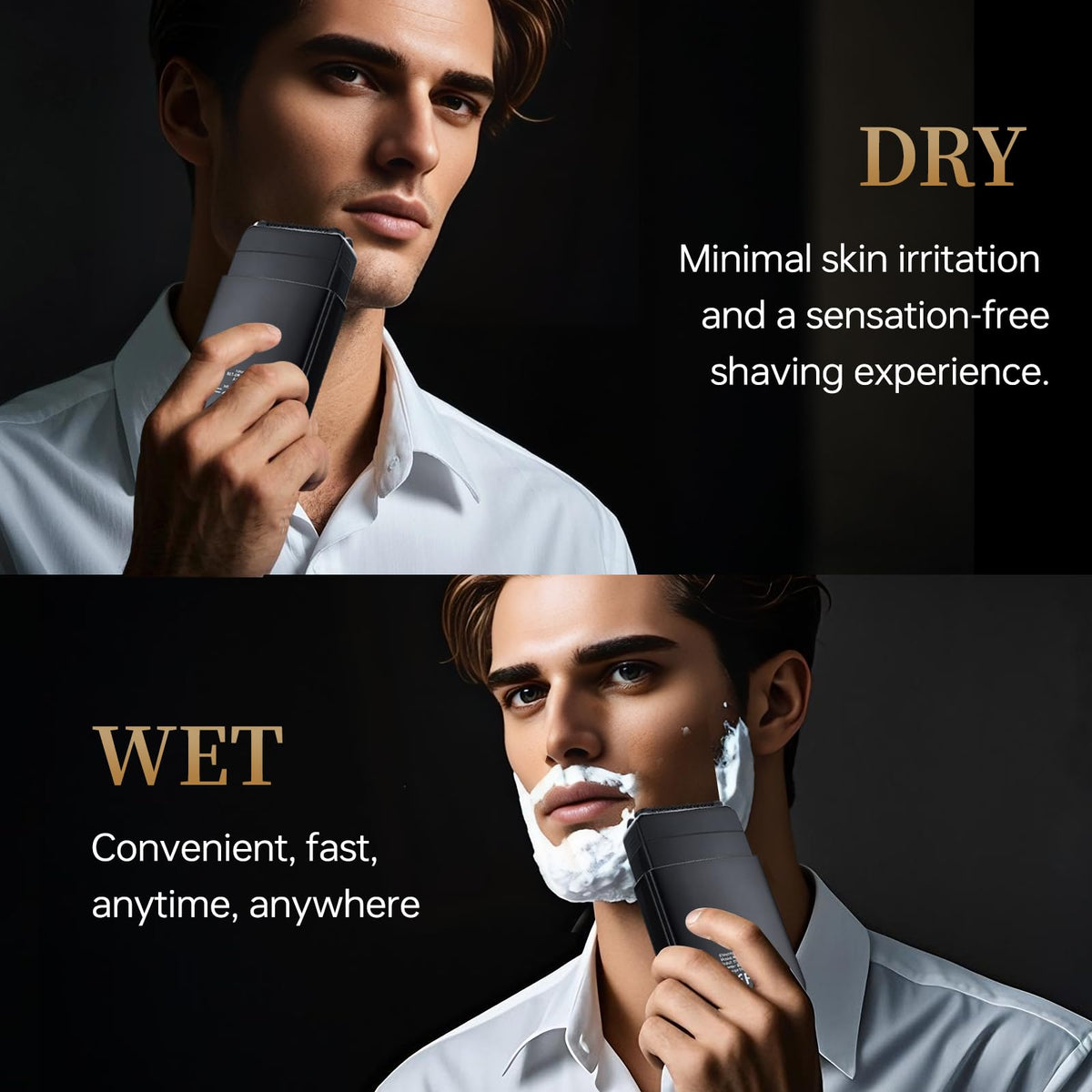 Resnomi men grooming shaver in travel luggage setup