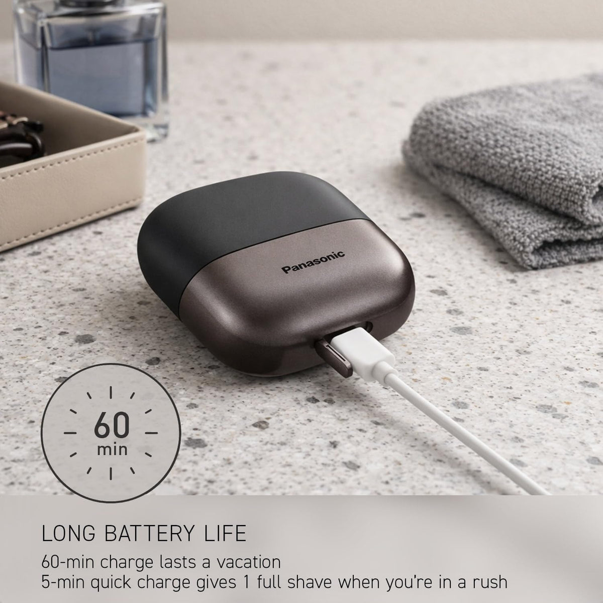 Travel grooming kit with Panasonic portable razor