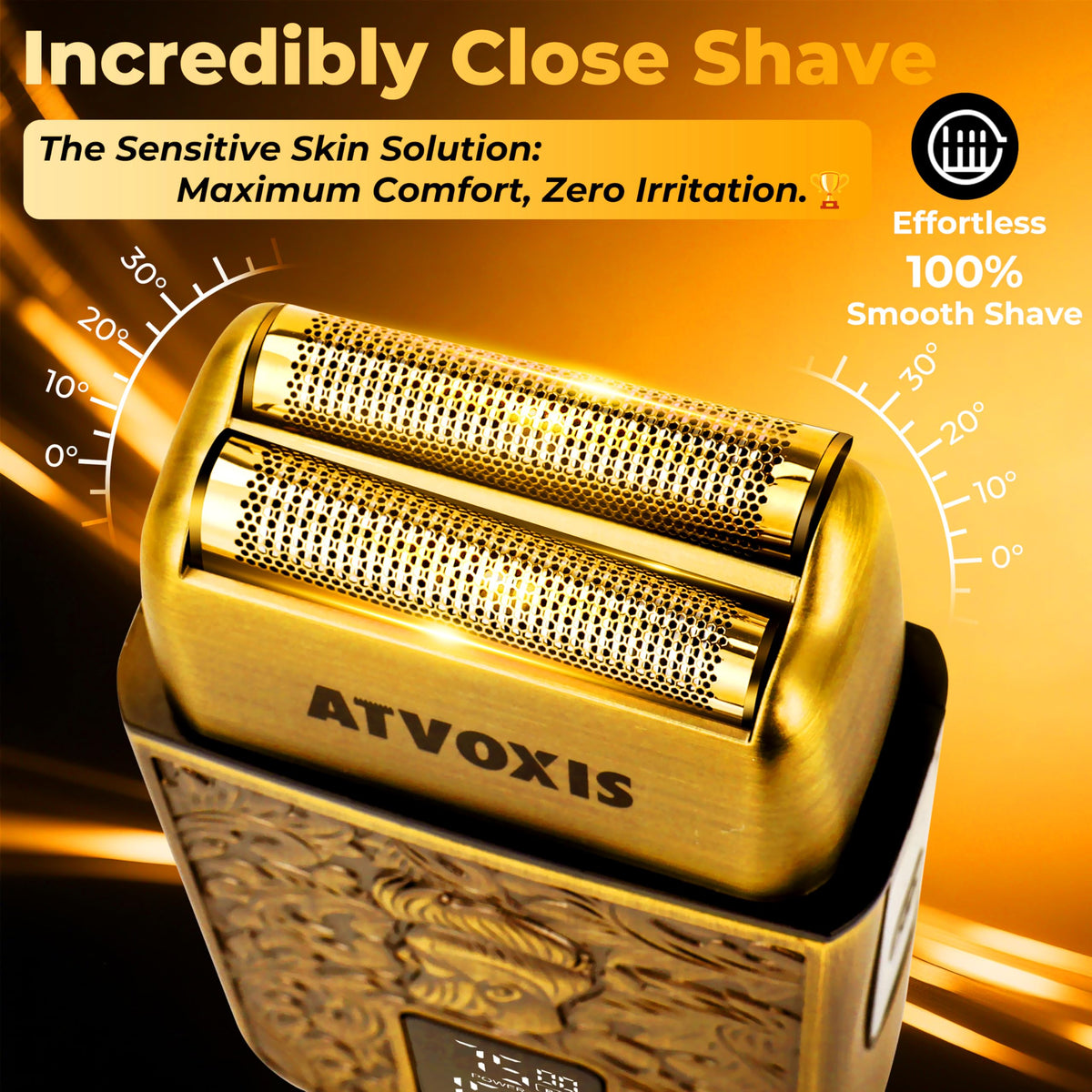 Atvoxis electric shaver with bronze metal finish