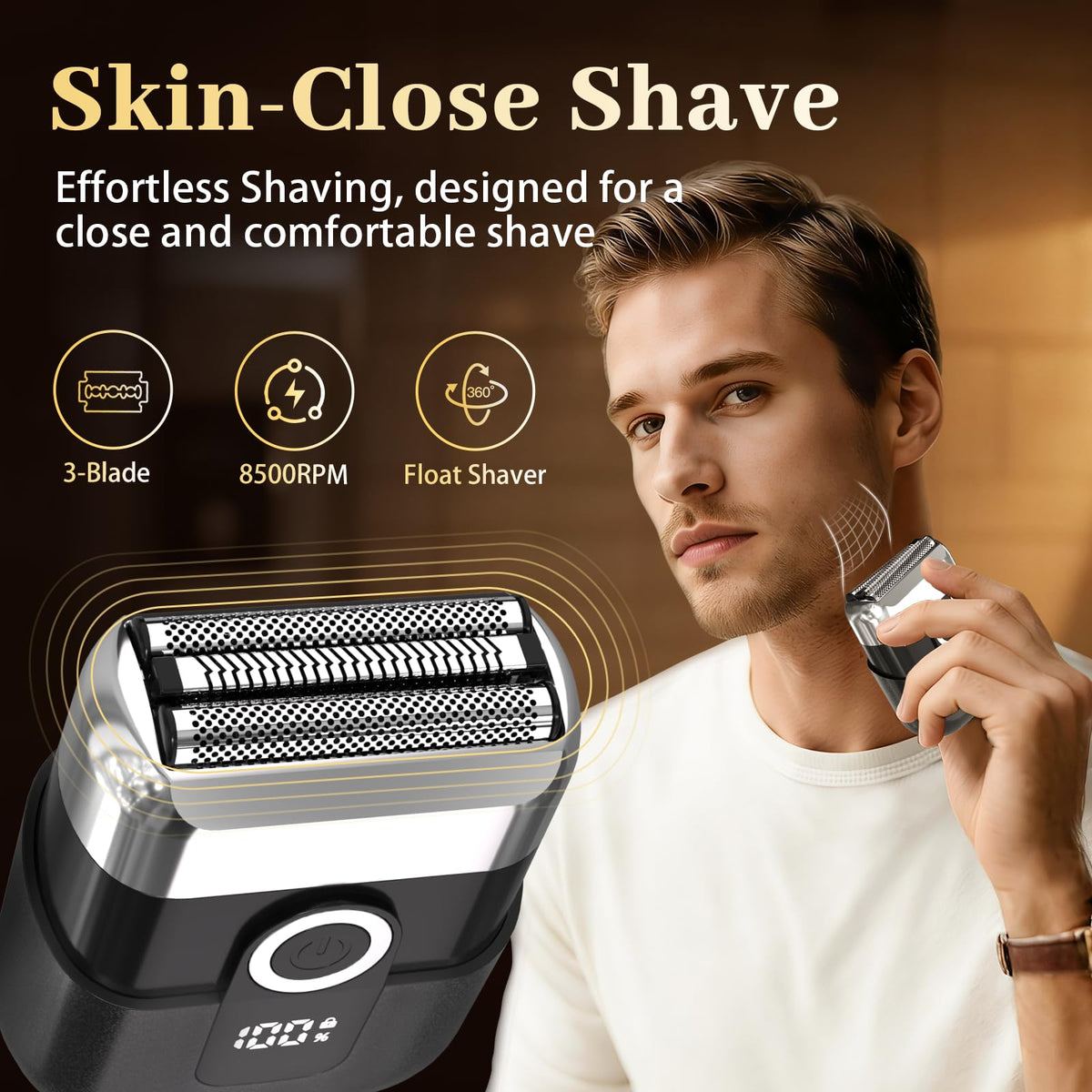 Side profile of Henzilo portable beard shaver for men