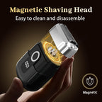 Henzilo electric shaver being rinsed under a faucet