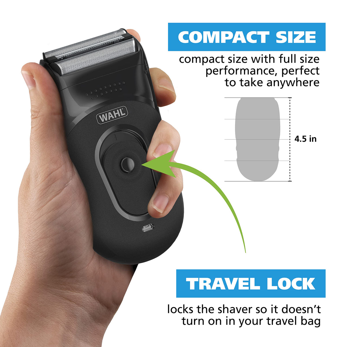 Wahl travel shaver kit with aluminum protective cover