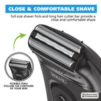 Side profile of Wahl lithium ion shaver ergonomic handle