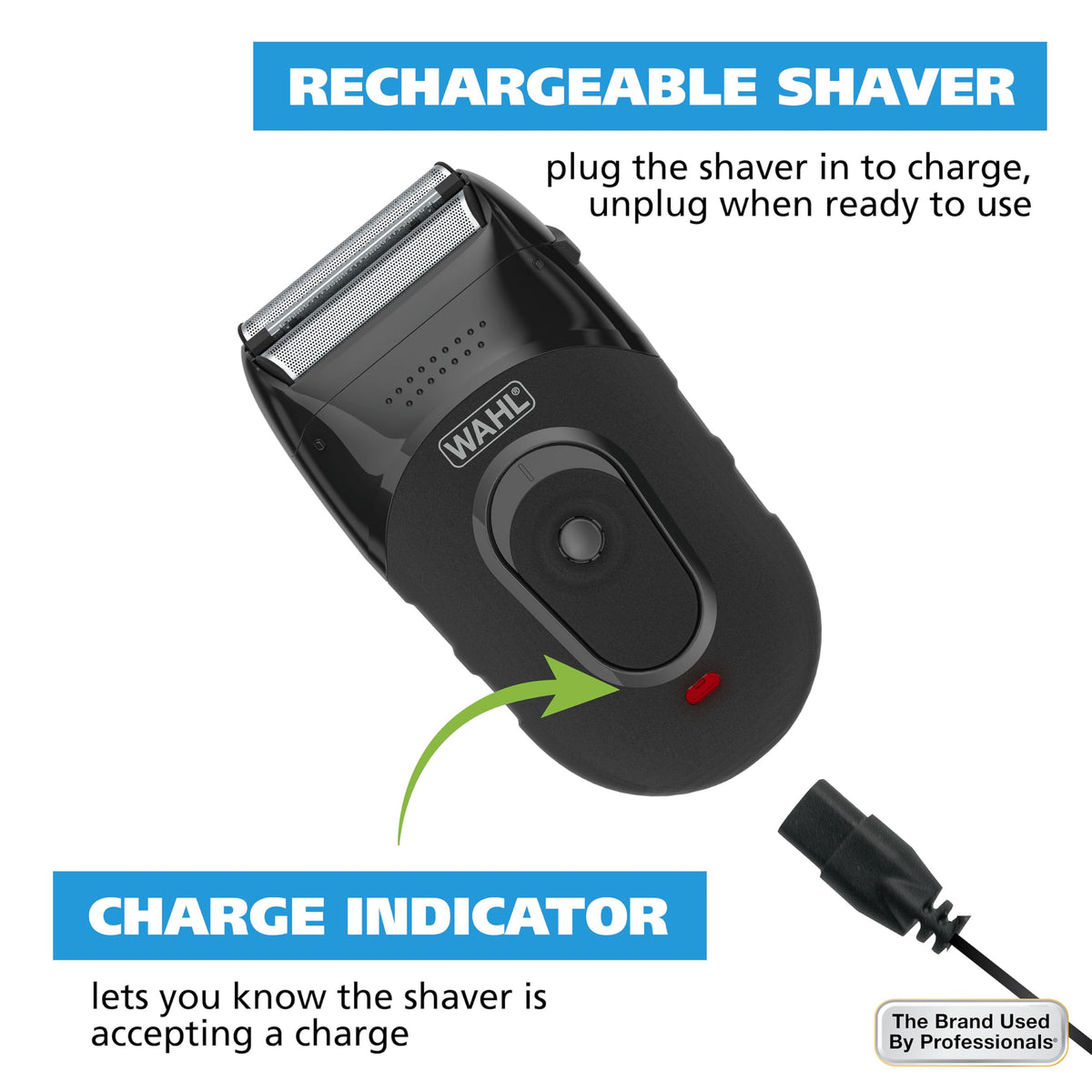 Close up of Wahl rinseable shaving head and cutter bar