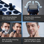 Detailed shot of the durable stainless steel foil material and fine cleaning bristles