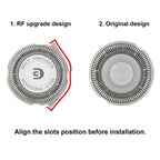 Durable stainless steel replacement blades for maintaining peak electric shaver performance