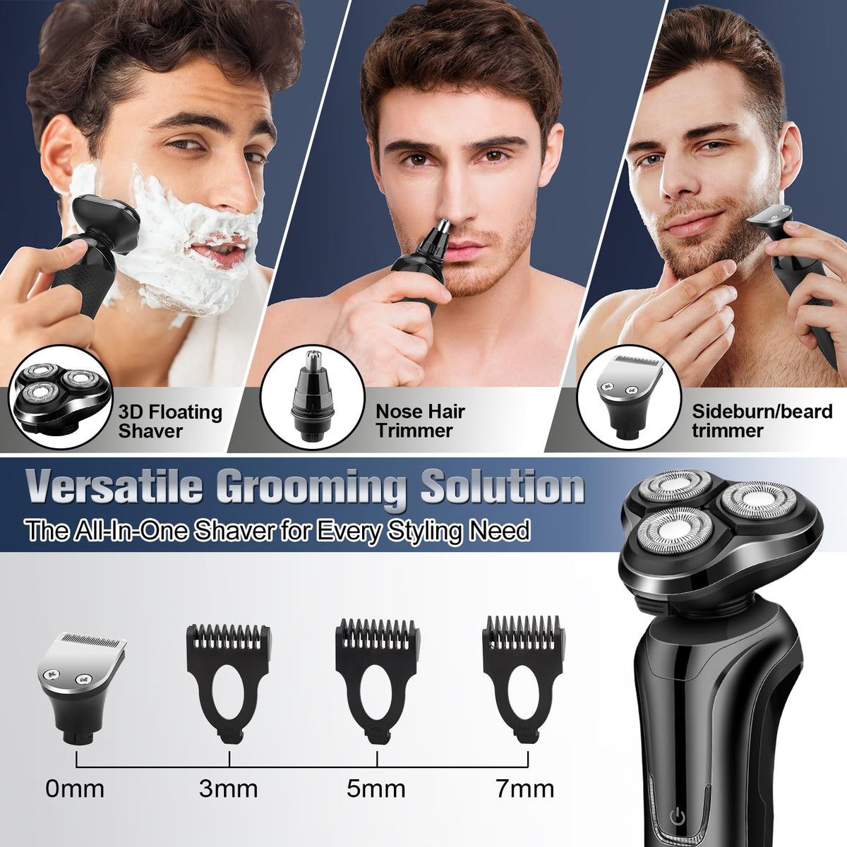 Waterproof electric shaver for wet shaving