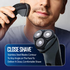 Side profile of Xtreme Barbasol rechargeable cordless razor