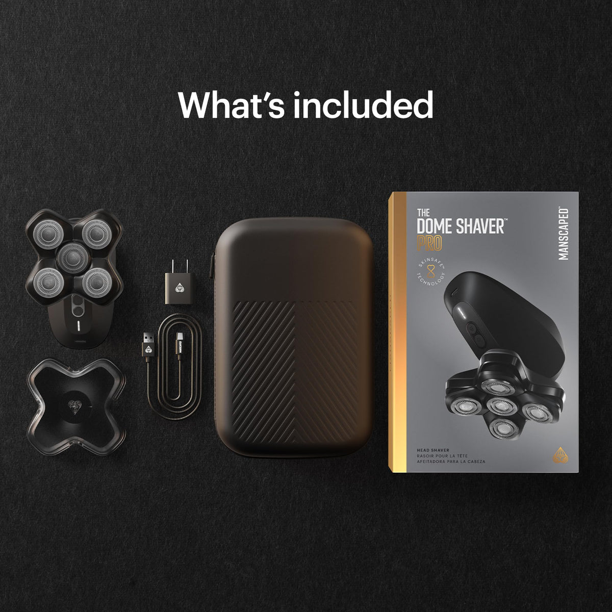 Manscaped The Dome Shaver Pro packaging and accessories