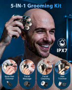Close up of 7D rotary shaving head and digital display
