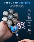 Type-C charging port view of electric razor