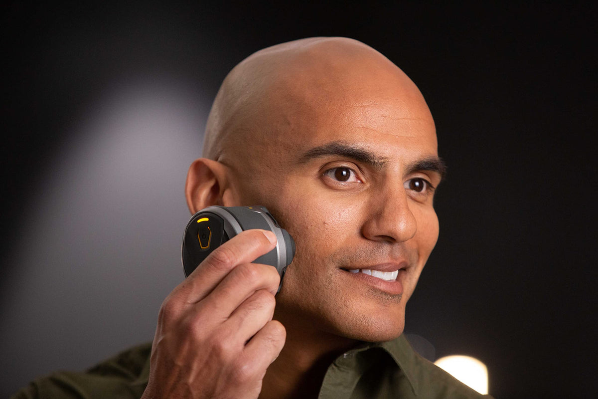 Microtouch Titanium shaver in a bathroom setting for wet shave