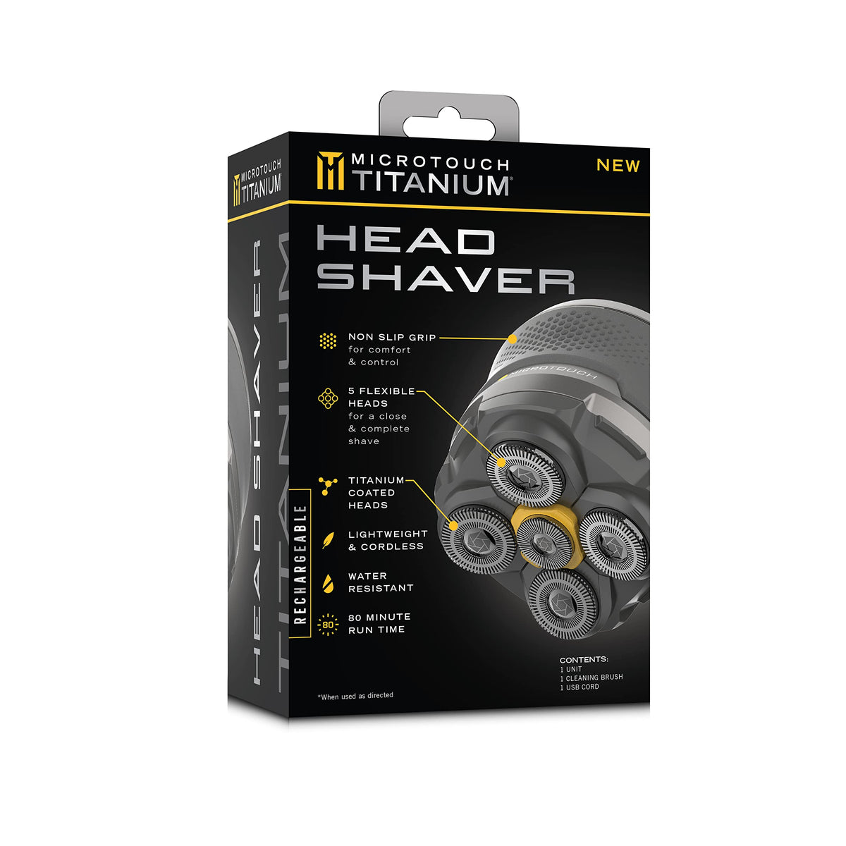 Packaging of authentic Microtouch Titanium Head Shaver from USA