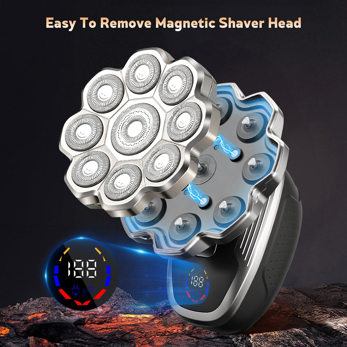 Digital display screen on Haslife electric razor