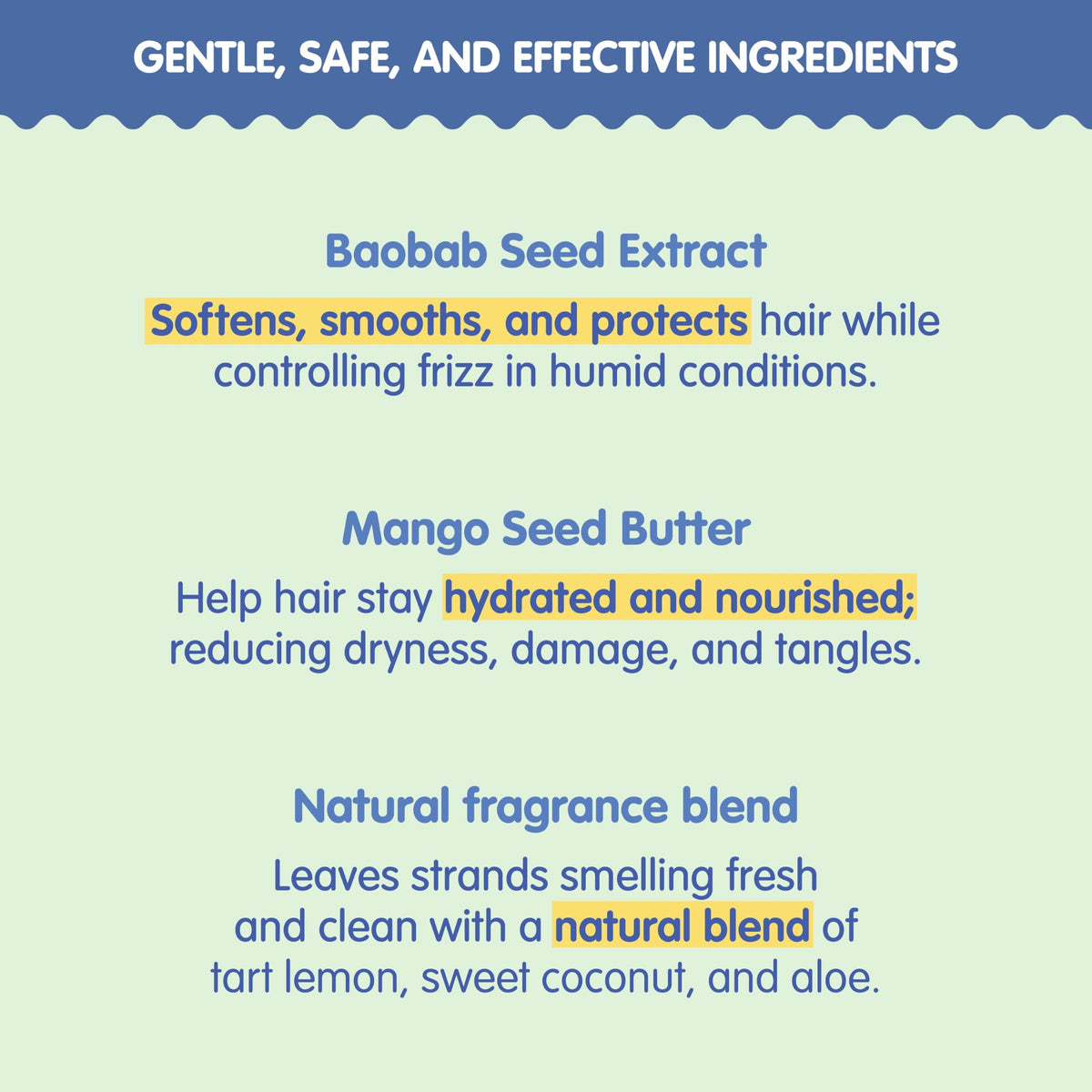 Tubby Todd kids detangling spray bottle showing ingredients baobab and coconut oil
