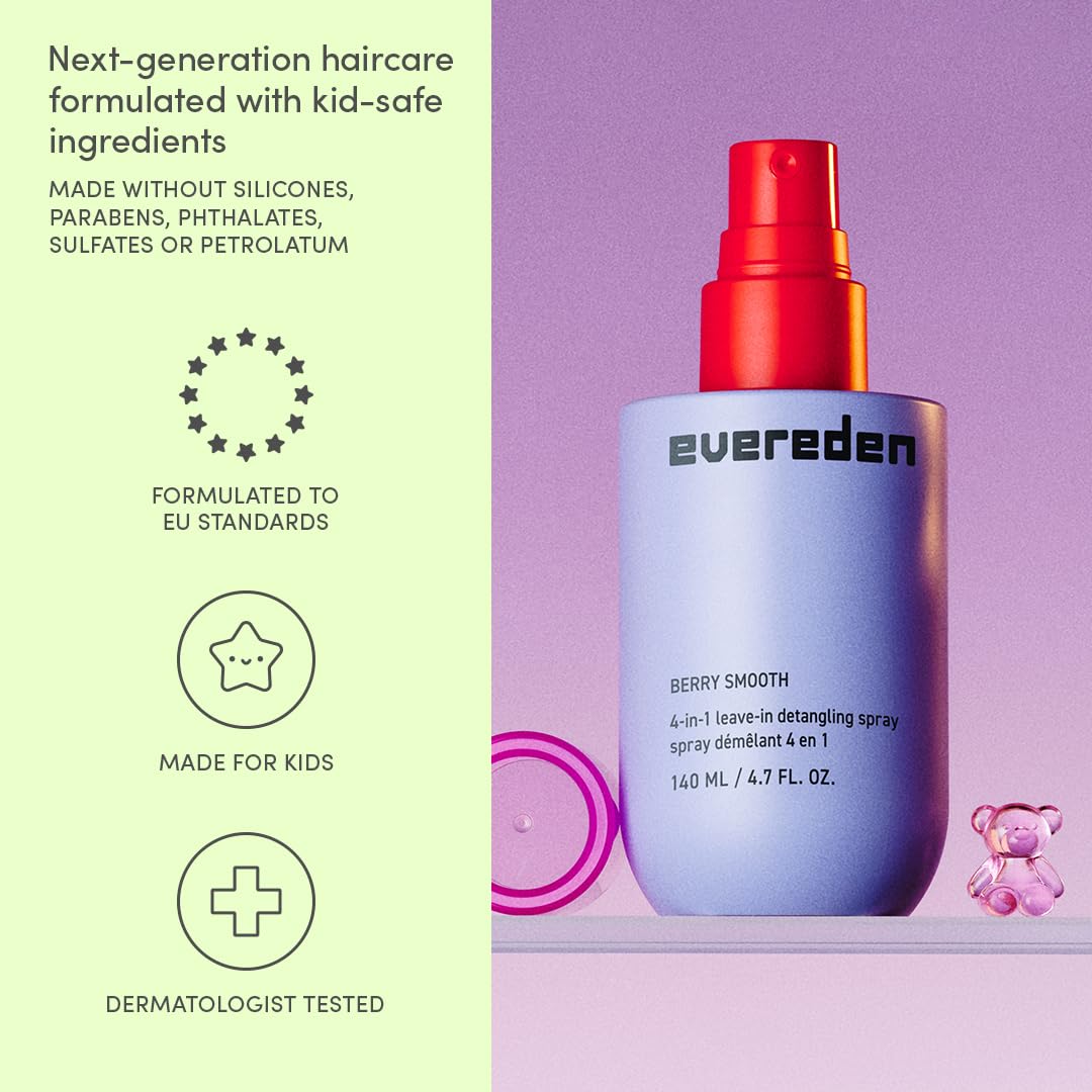 Evereden kids safe chemical free hair detangler spray product bundle