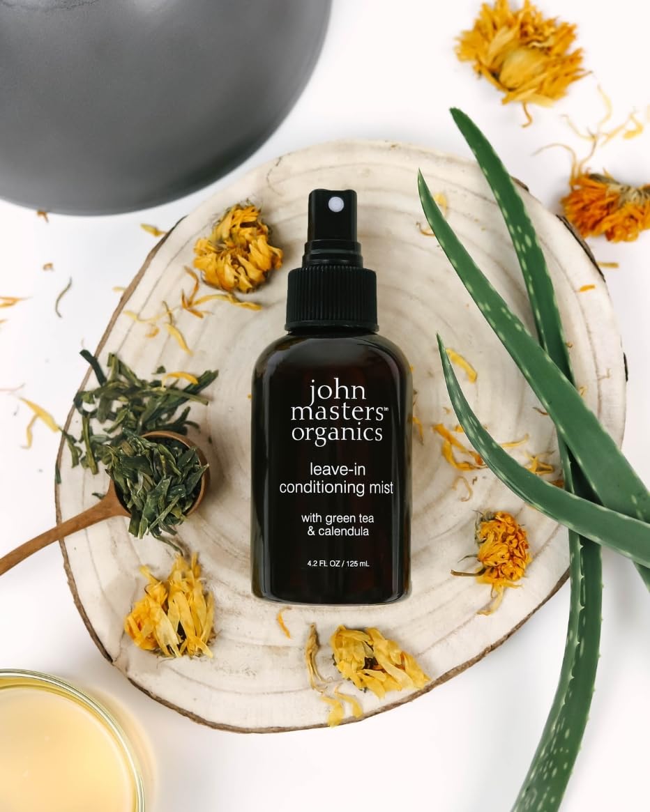 John Masters Organics conditioning mist spray bottle label details