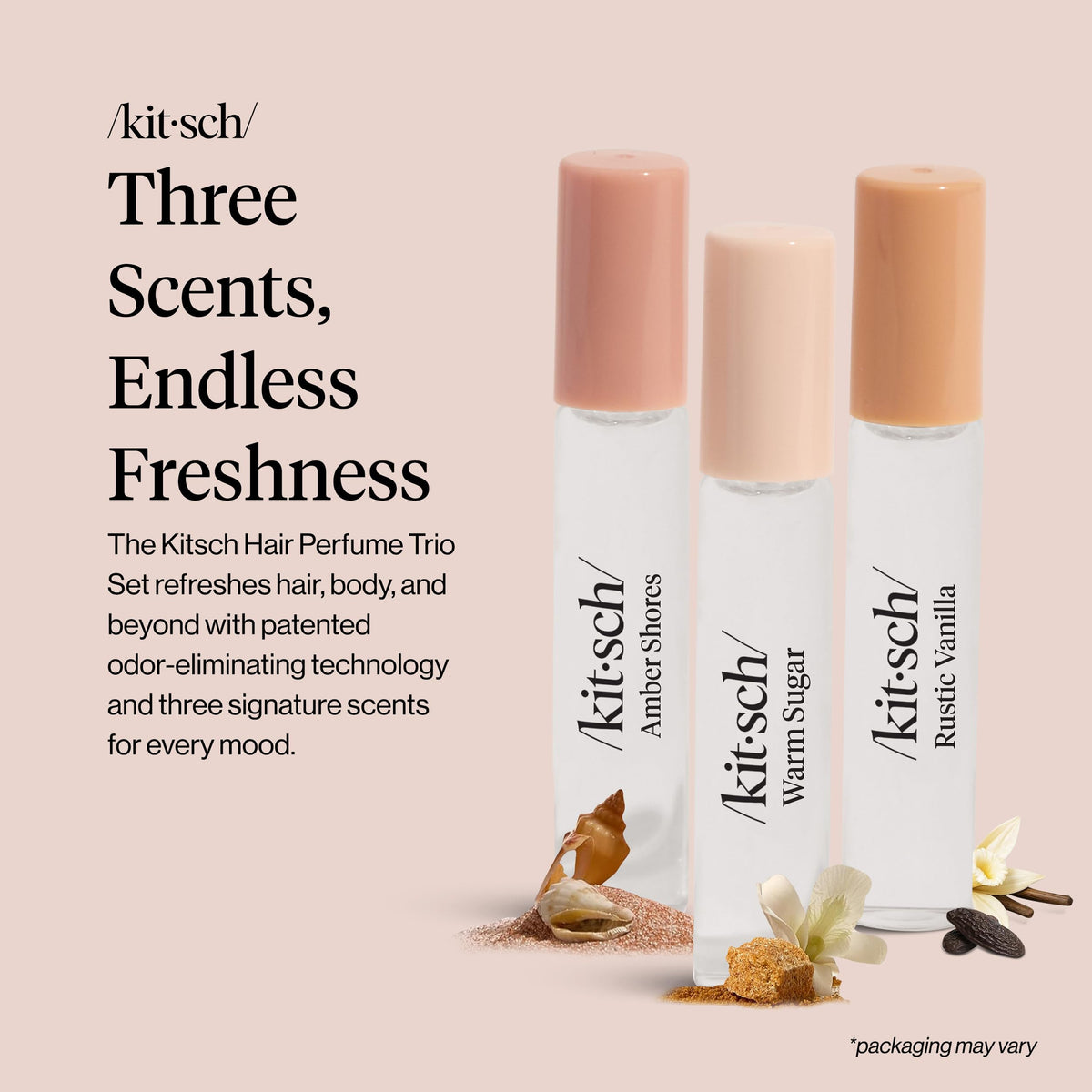 Kitsch hair perfume Amber Shores Warm Sugar and Rustic Vanilla set