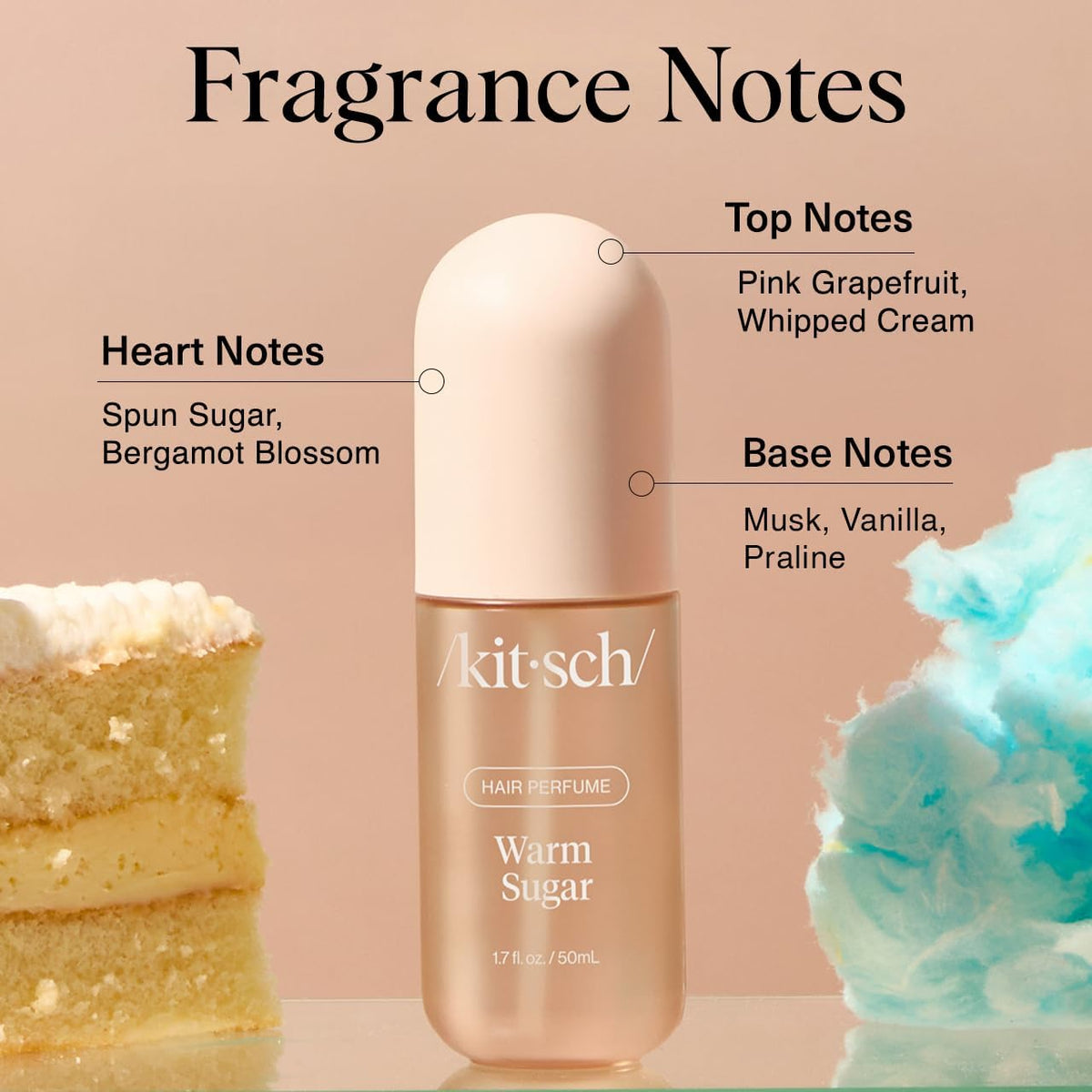 Kitsch Warm Sugar pink grapefruit and vanilla hair mist