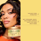 Applying SheaMoisture Strengthen and Restore Masque