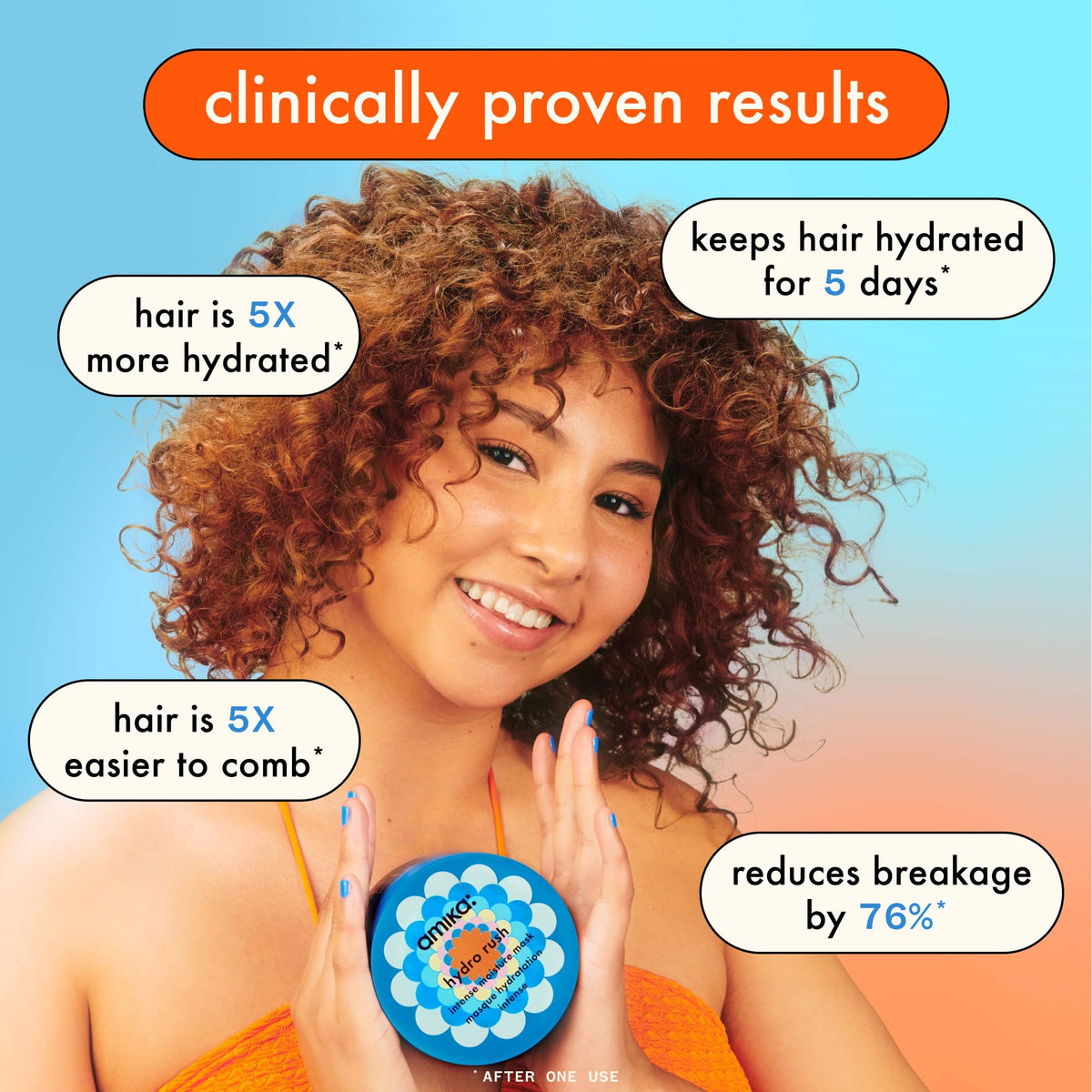 Texture of Amika Hydro Rush intense hydration hair mask