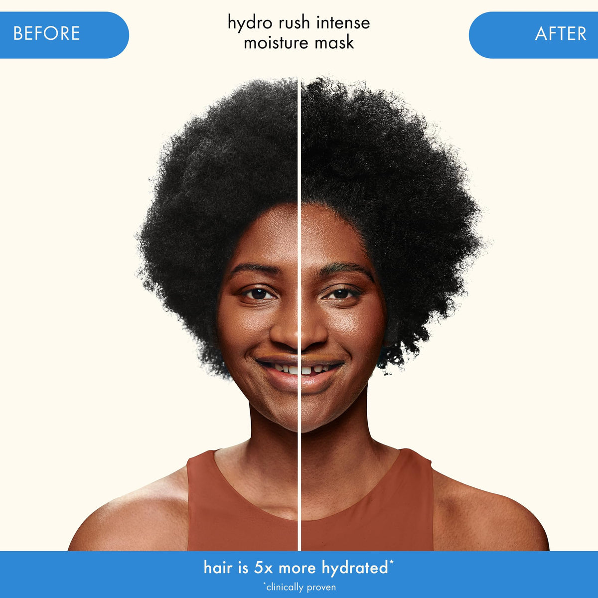 Professional hair care Amika Hydro Rush mask application